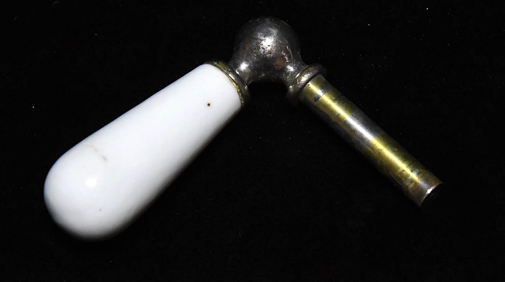 VINTAGE WHITE PORCELAIN FAUCET HANDLE