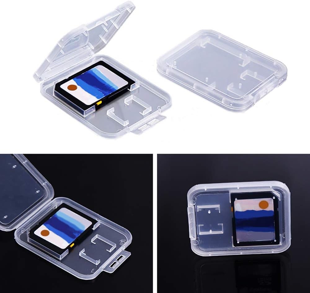 Clear Plastic Memory Card Case Compatible with SD SDHC SDXC Micro White