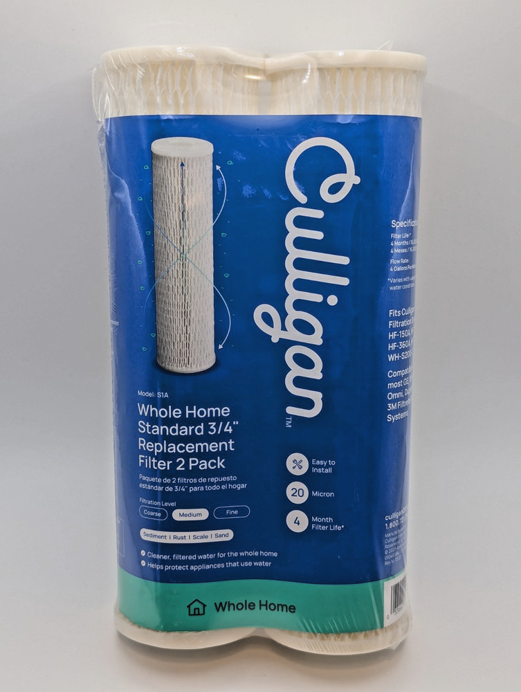 Culligan S1A Whole Home Water Filter 2-Pack 3/4" 20 Micron Standard Replacement