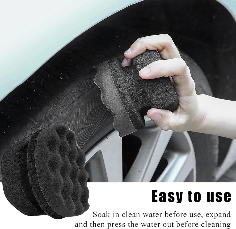 2 PCS Tire Dressing Applicator Pads, Reusable Hex Grip Tire Shine Applicator ...