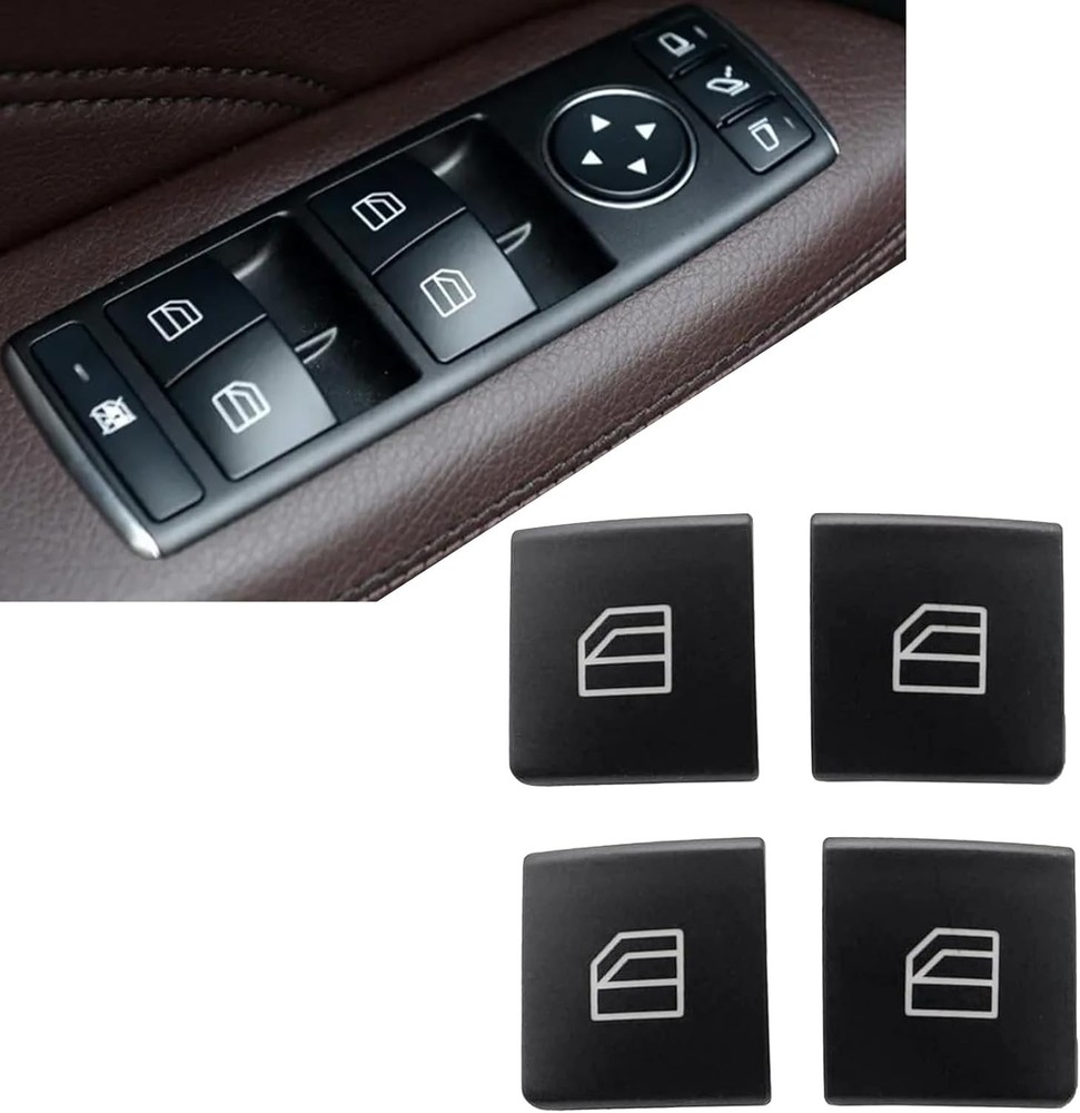 4PCS Driver Side Power Window Switch Button Cap for Mercedes C E Class 2009–2016