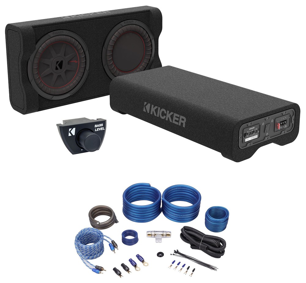 Kicker 51PTRTP10 TRTP 10" 500w Active Down-Fire Subwoofer+Enclosure Box+Wire Kit
