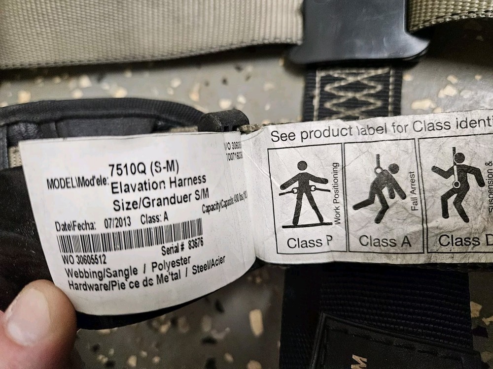 Fall Arrest Harness - 3M Elevation Premium S/M 7510Q