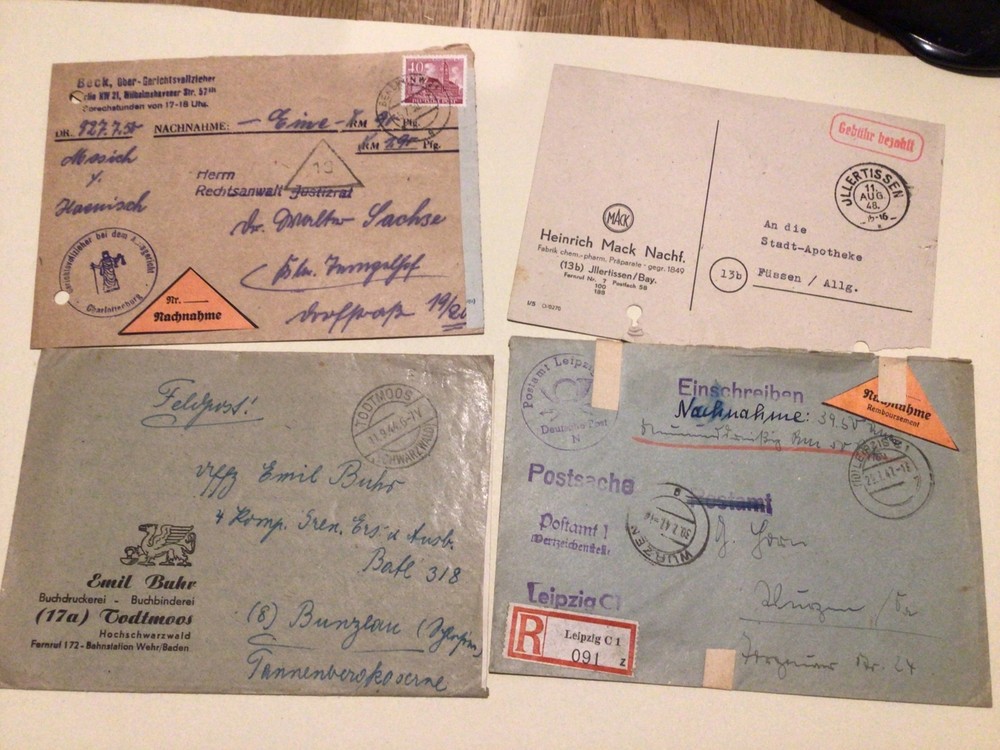 Germany  1940’s Official  covers 4 items  Ref A501