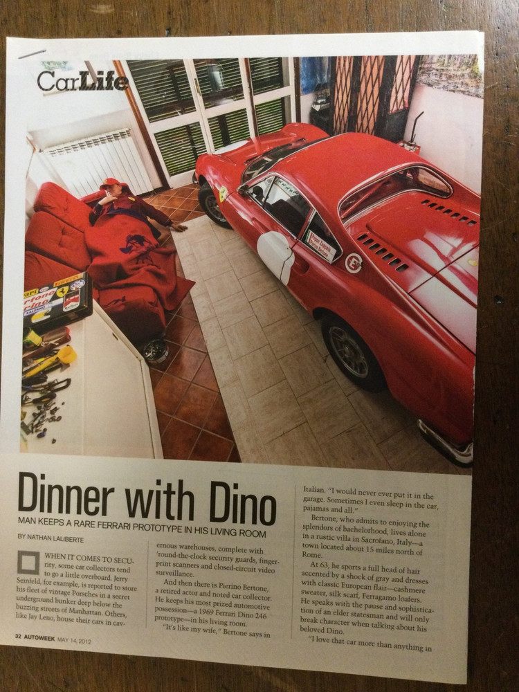 Misc 3537 Article Car Life Man Keeps a Rare Ferrari Prototype Dino 2pg 5-14-2012