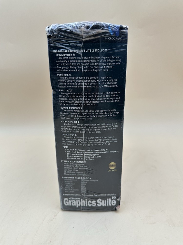 Micrografx Complete Graphics Suite 2 CD-ROM 1997 Windows 95 NEW Sealed