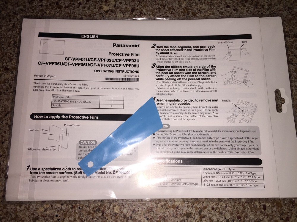 Genuine Panasonic Screen Protector 13.3" CF-30 CF-29 CF-72  CF-74  CF-52