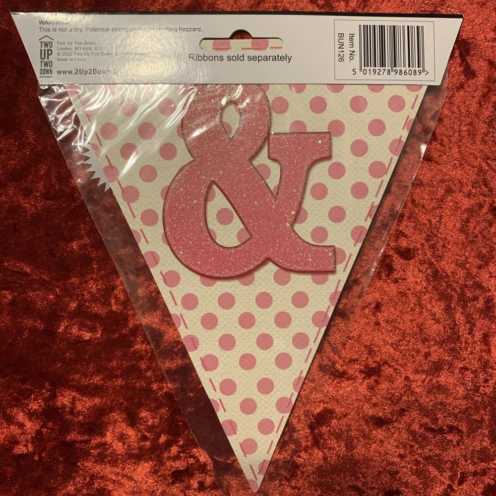 Make Any Message Or Name Personalised Bunting Pink & Symbol