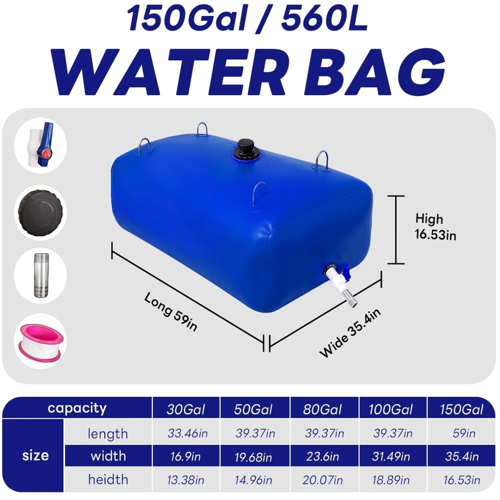 Large Capacity Water Storage Bladder - Camping, Garden