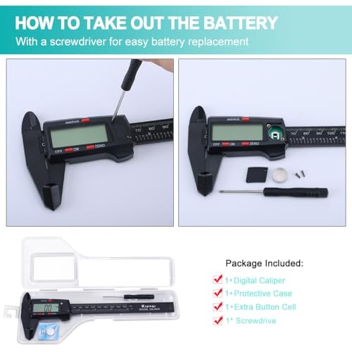 Digital Caliper - Caliper Measuring Tool with LCD Screen - 150mm Black