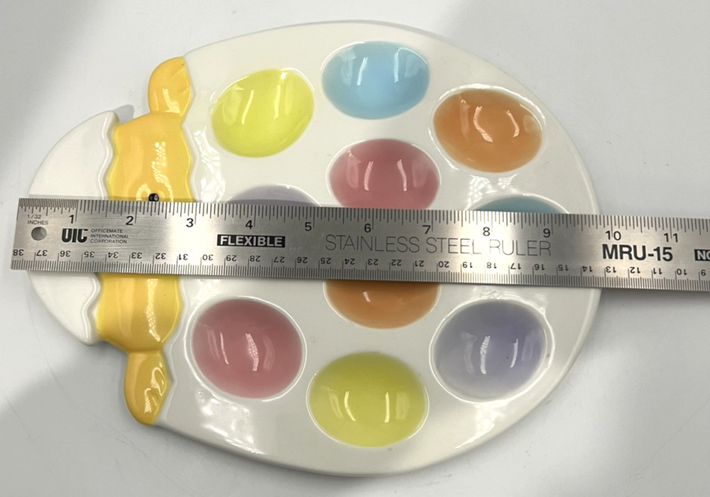 Vintage Ceramic Multicolor 10-Hole Easter Deviled Egg Platter 10" x 8"