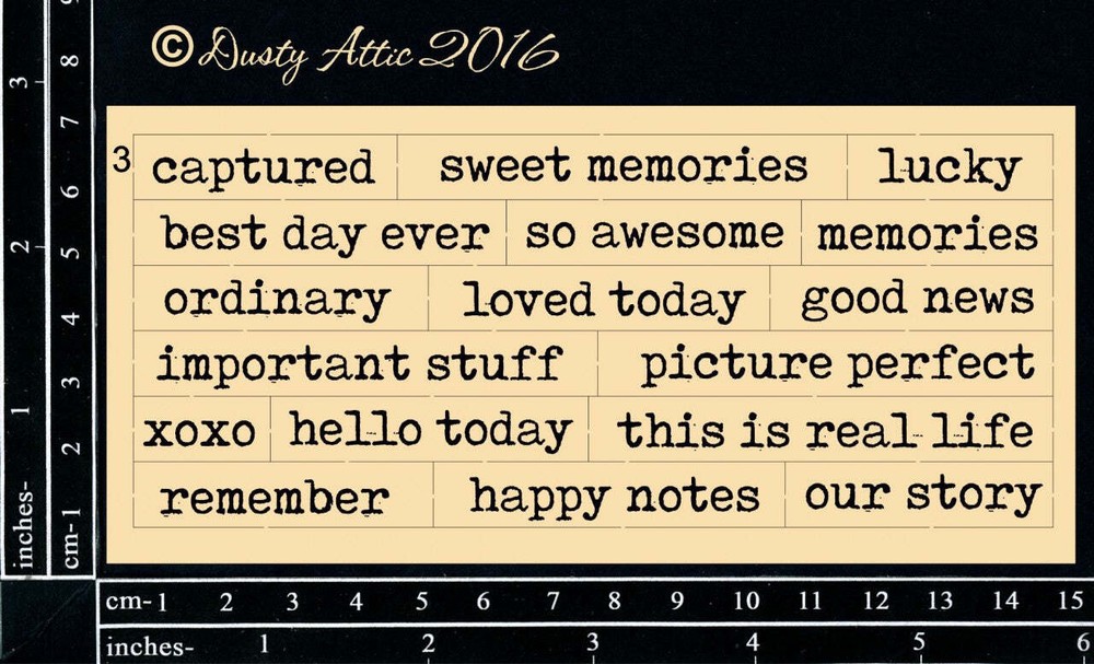 Dusty Attic Chipboard 3x6 - Wordpl@y #3, DA1646
