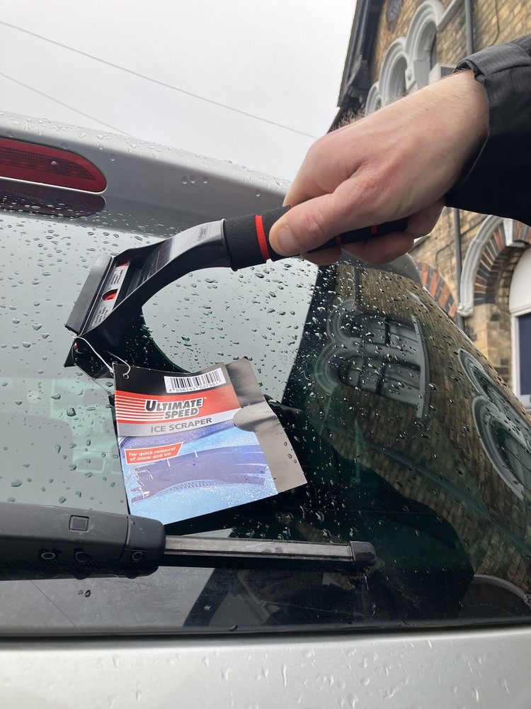Ice Scraper With Squeegee Soft Grip Handle Car Windscreen Snow Wind Shield Frost