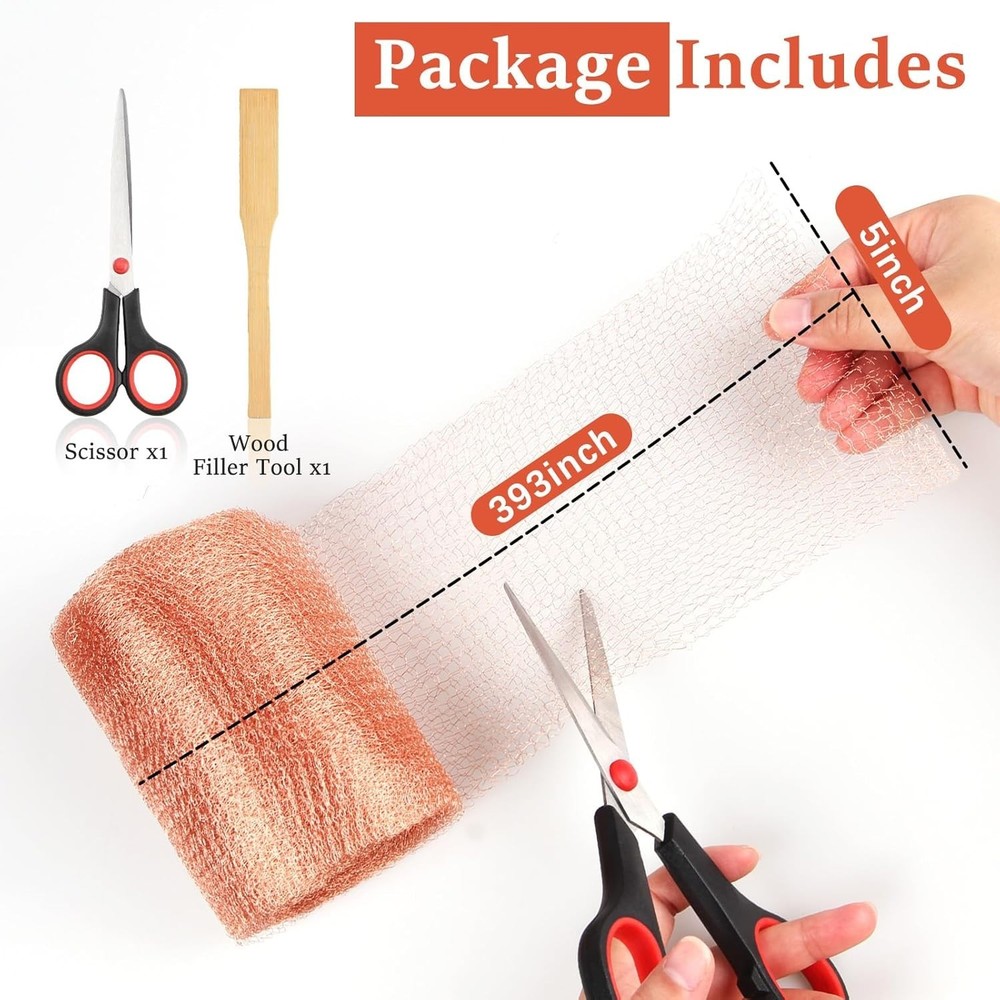 5 in x 35 ft Copper Mesh Roll for Effective Rodent & Pest Proofing Solutions