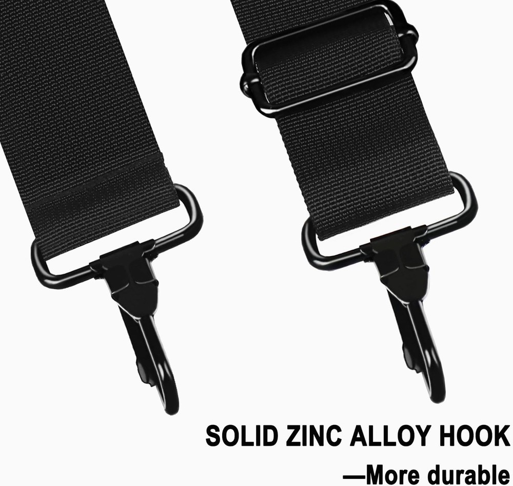 56 inch Shoulder Strap, Universal Adjustable Thick Soft Duffel Bag Black