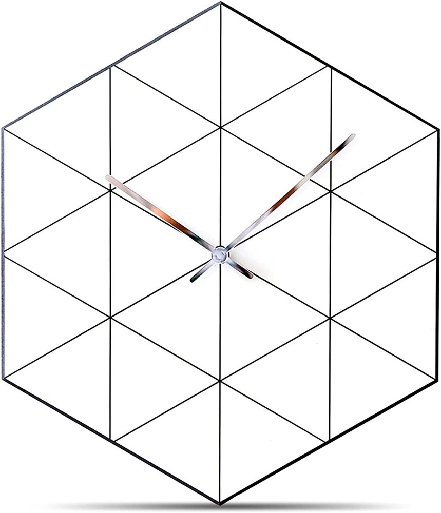 Modern Minimalist Geometric Wall Clock (Black)