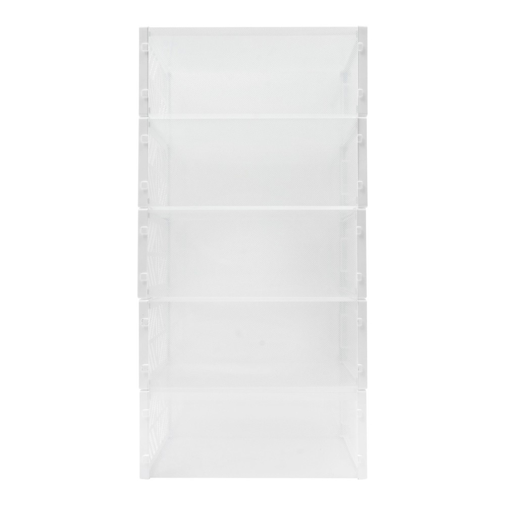 20 Pack White Plastic Shoe Boxes With Lids Stackable Storage Containers Organize