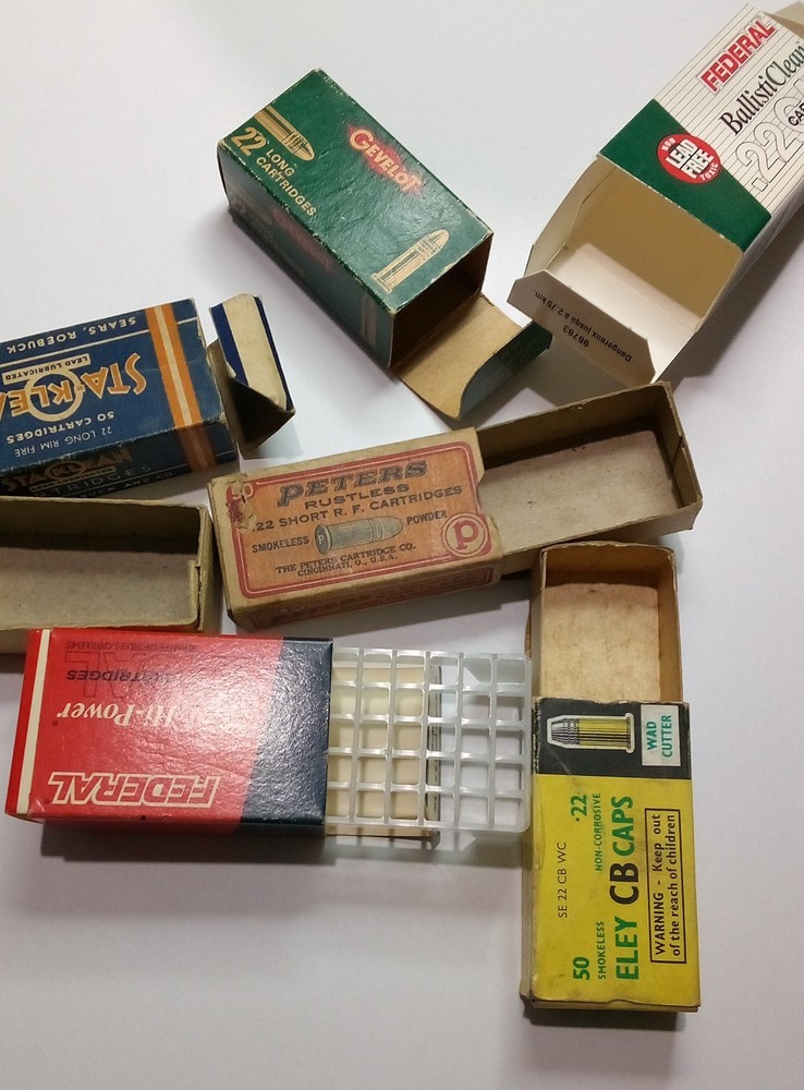 Empty Lot Of .22 Ammo Boxes 6 Different
