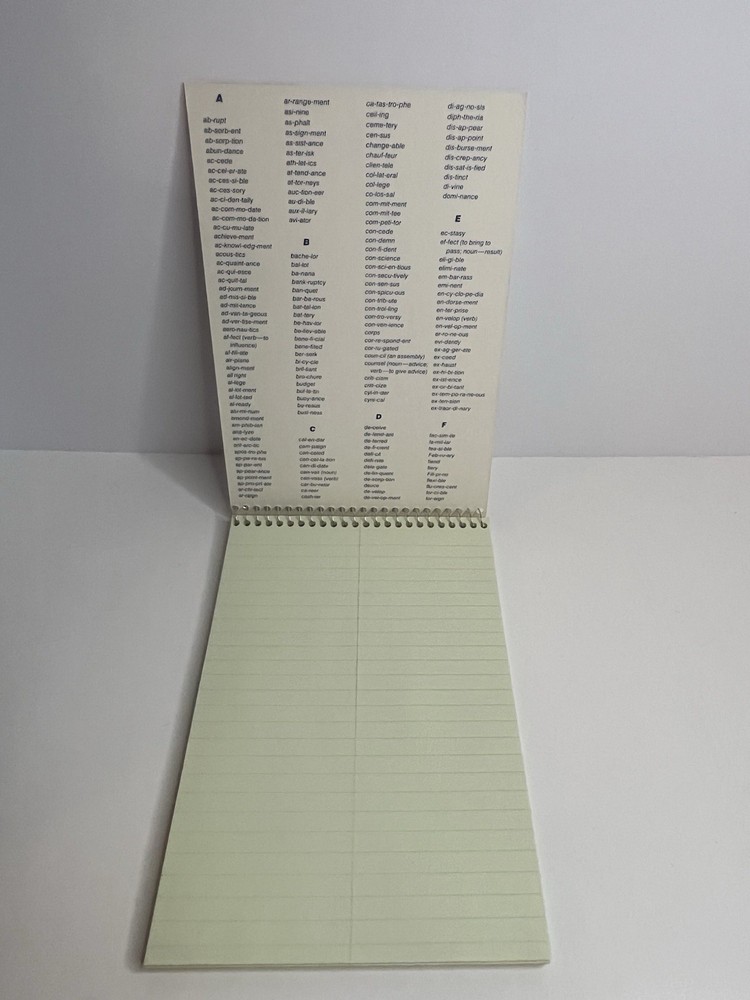 Vintage 1986 Mead Spell-write Sterno Notebook