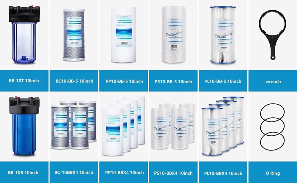 Geekpure Whole House PP Sediment Water Filter 5 Mic 4.5 x 10 Pack 4