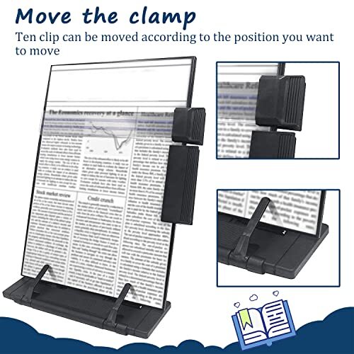 Desktop Document Book Holder with 7 Adjustable Positions Paper Holder Copy