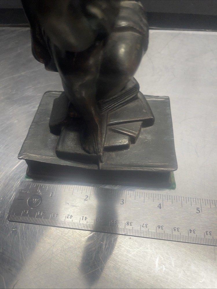 Metal bronze young boy Thinkers Bookends
