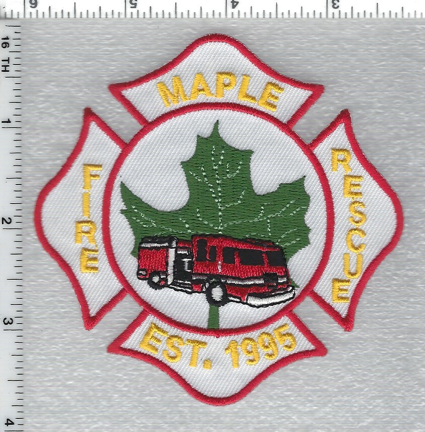 Maple Fire Department (Established 1995, Ontario, Canada) Shoulder Patch