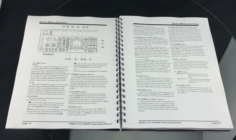 Yaesu FT-1000MP Mark-V Instruction Manual Operating Guide Coil Bound