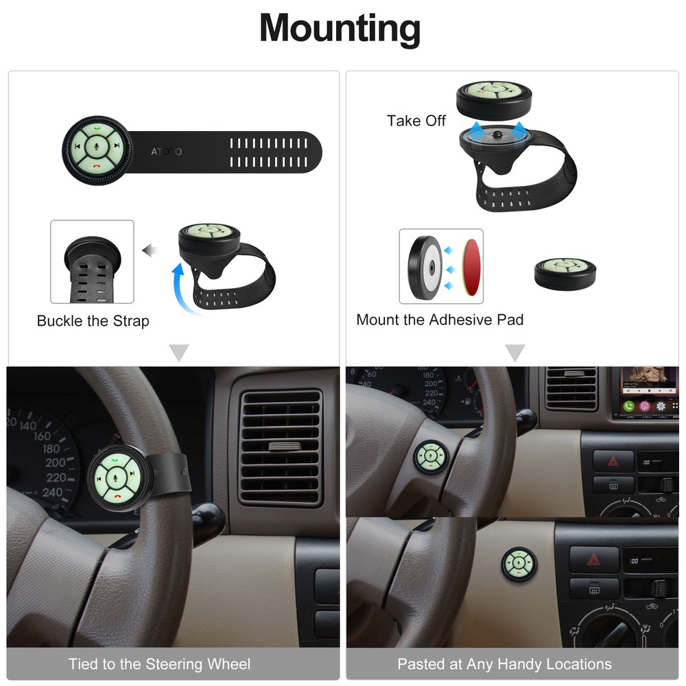 ATOTO Wireless Steering Wheel Remote Control for Universal Car Stereo-ACE44F8B