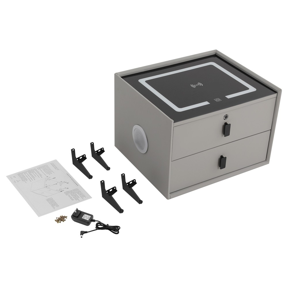 Bedside Table with Drawers, Bedside Table with Light USB& Wireless Charging