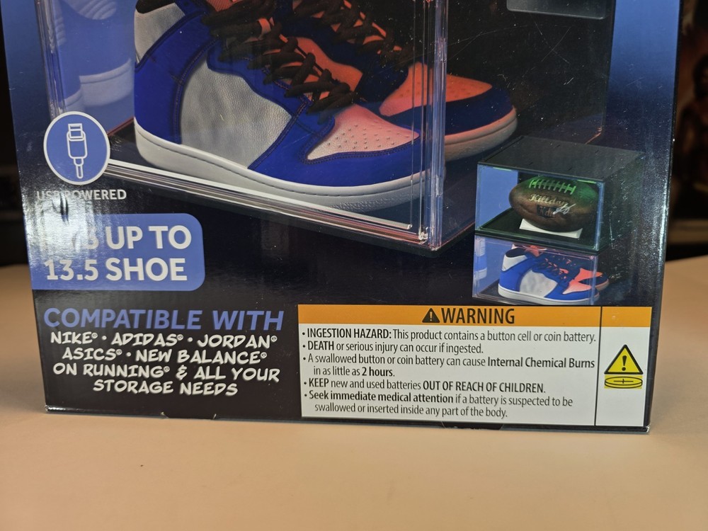 Kicks & Co LED Clear Shoe Storage Box & Shoe Rack Box, Stackable Display Case