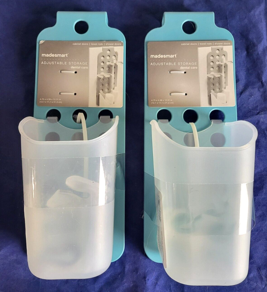 madesmart Adjustable Storage Dental Care Light Blue 2 Pack