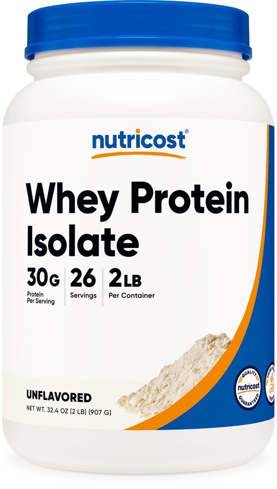 Nutricost Whey Protein Isolate (Unflavored) 2LBS - Protein Powder