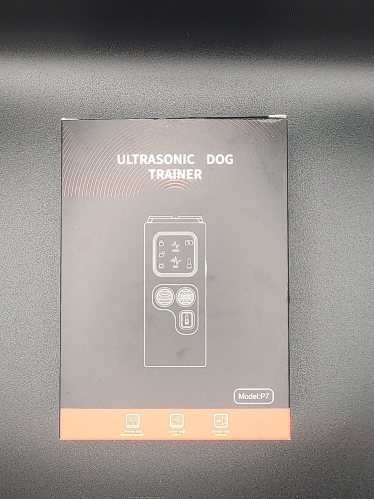 Ultrasonic Dog Bark Deterrent Device, 2 Modes, Flashlight, 30 Ft Range, New