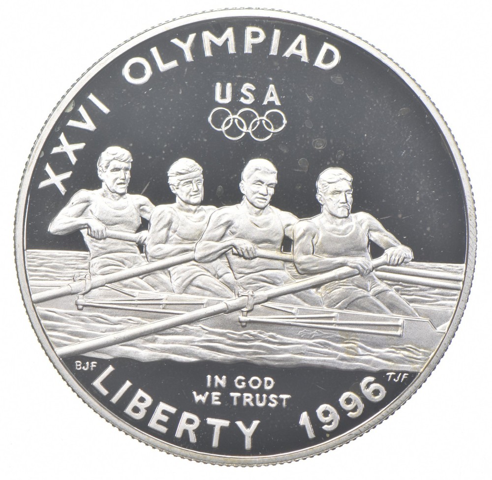 1996-P Proof Olympics Rowing Commemorative Silver Dollar $1