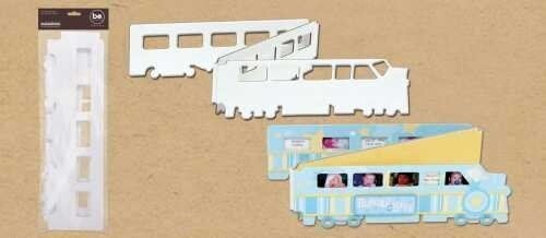 Creative Imaginations Bare Elements Paperboard 3 Inch by 10-1/2 Inch Train-Shape