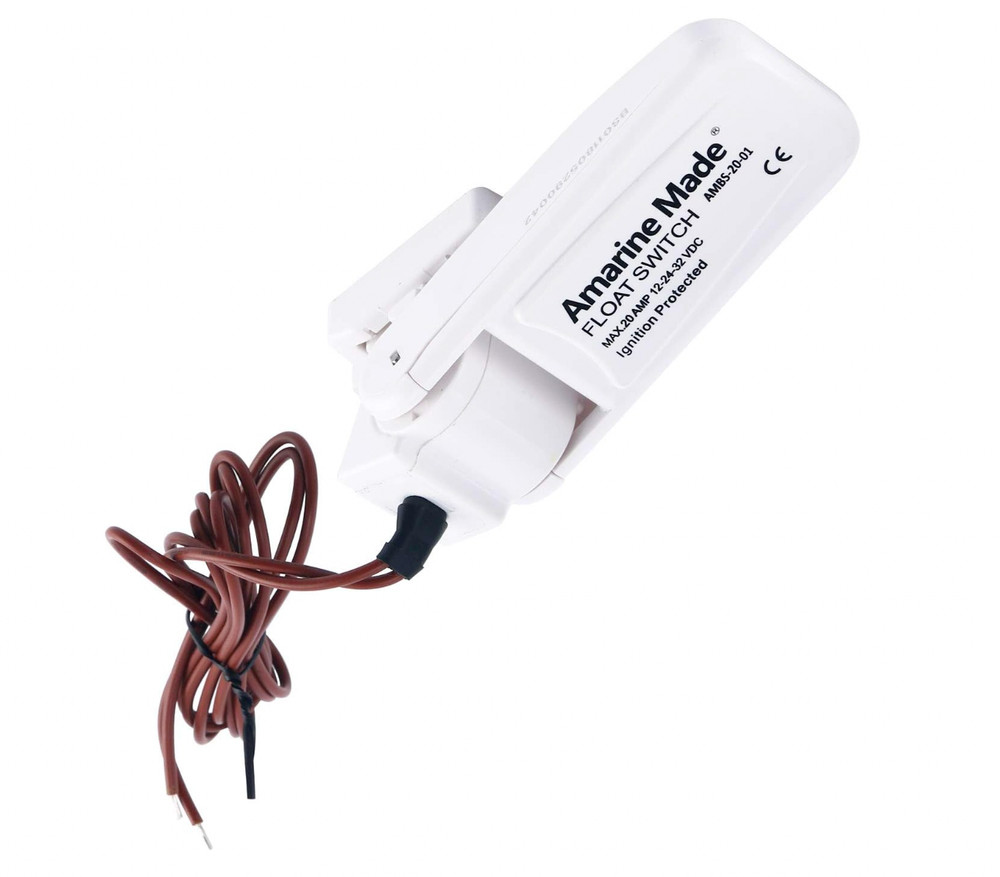 NEW Amarine Made Marine Boat Bilge Pump Float Switch - White - 20A MAX