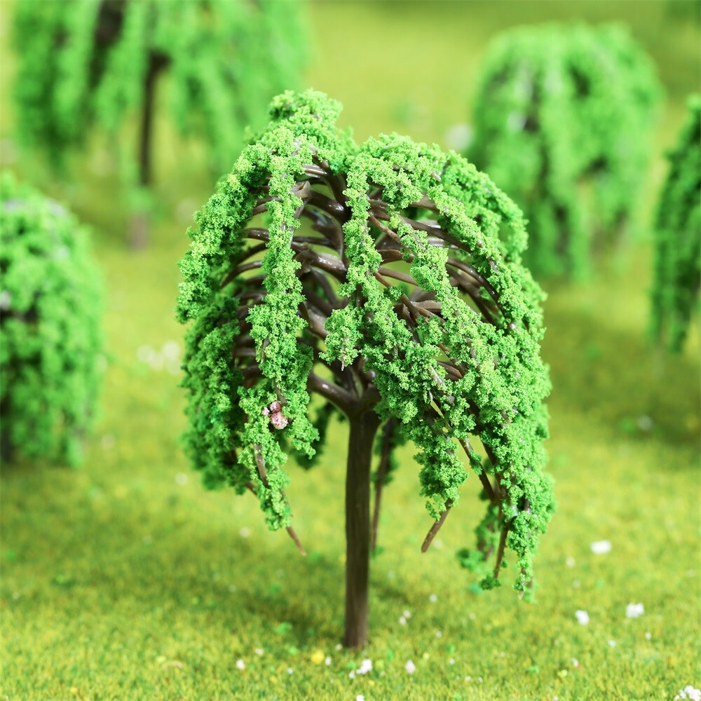 20Pcs Artificial Willow Model Trees Park Train Railways Sand table Scenery Decor