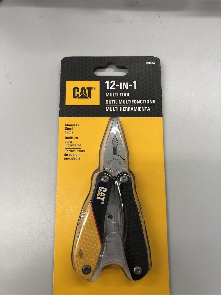Caterpillar Black & Yellow Aluminum Handle Multi-Function Tool 12-in-1 - 980057