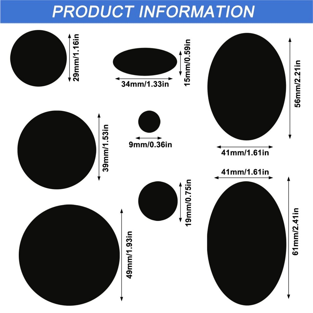 64 Pcs Puffer Down Jacket Repair Patch Kit, Nylon Fabric Black