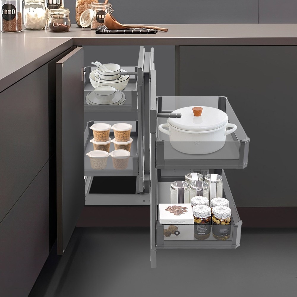 Blind Corner Cabinet Organizer Corner Pull Out Organizer for Kitchen 63*50*59cm