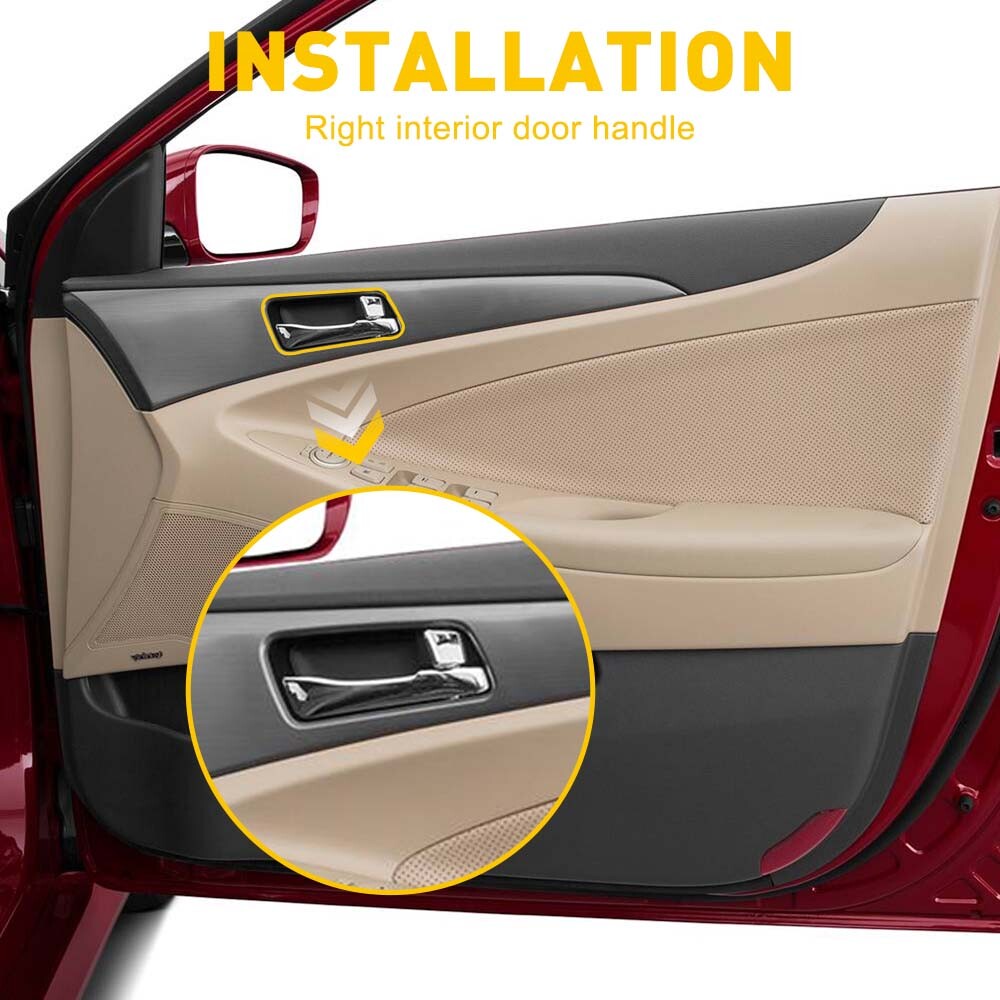 Inside FRONT or REAR Door Handle Passenger Side Chrome For SONATA 2011-2014
