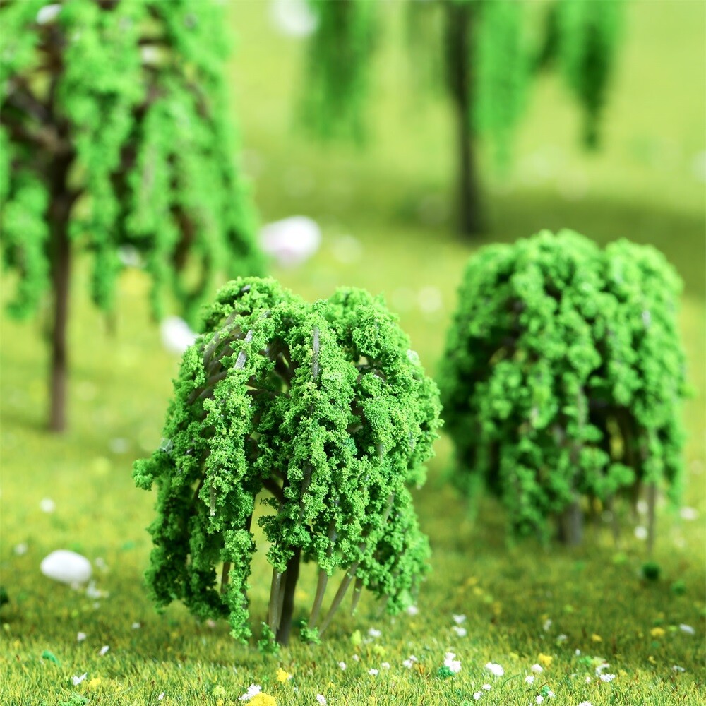 20Pcs Artificial Willow Model Trees Park Train Railways Sand table Scenery Decor