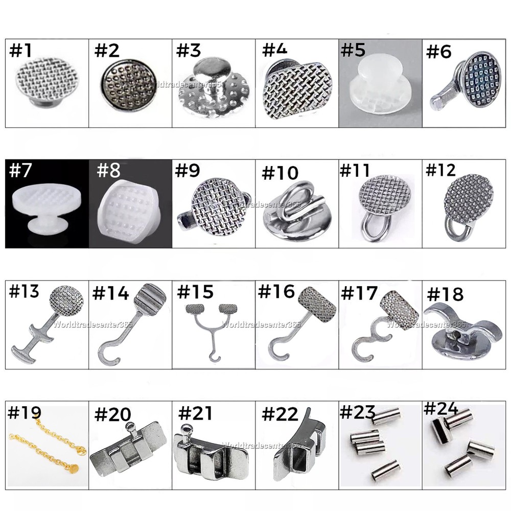 27 Options Dental Orthodontic Bondable Lingual Buttons Round/Rectangular Base