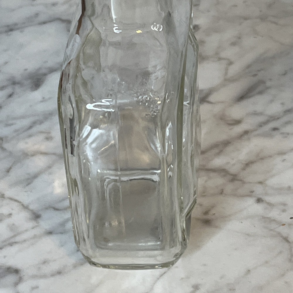 Old Charter Empty Bottle Square Clear Glass Vintage