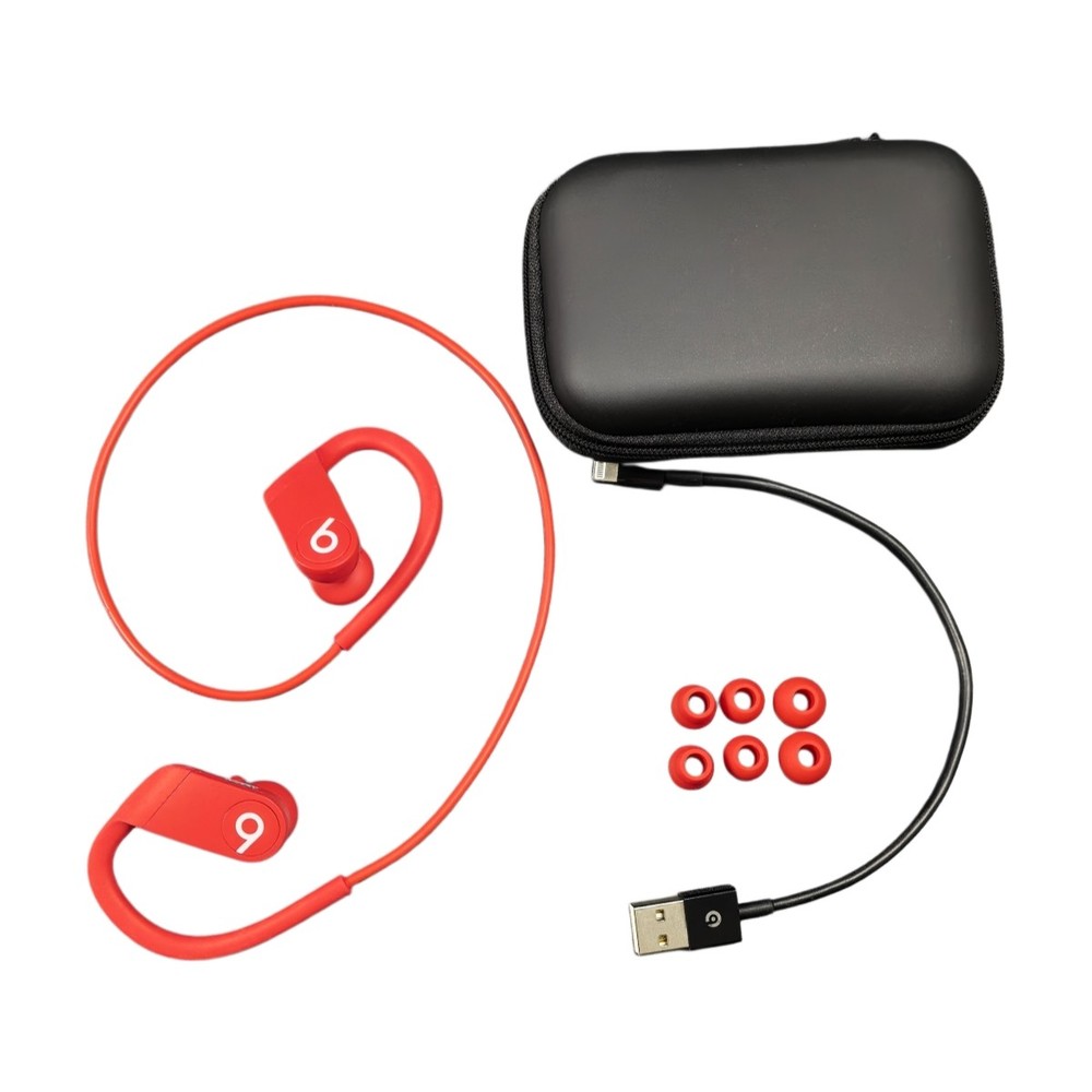 Beats by Dre Powerbeats 4 High-Performance Wireless Bluetooth Headphones - Red