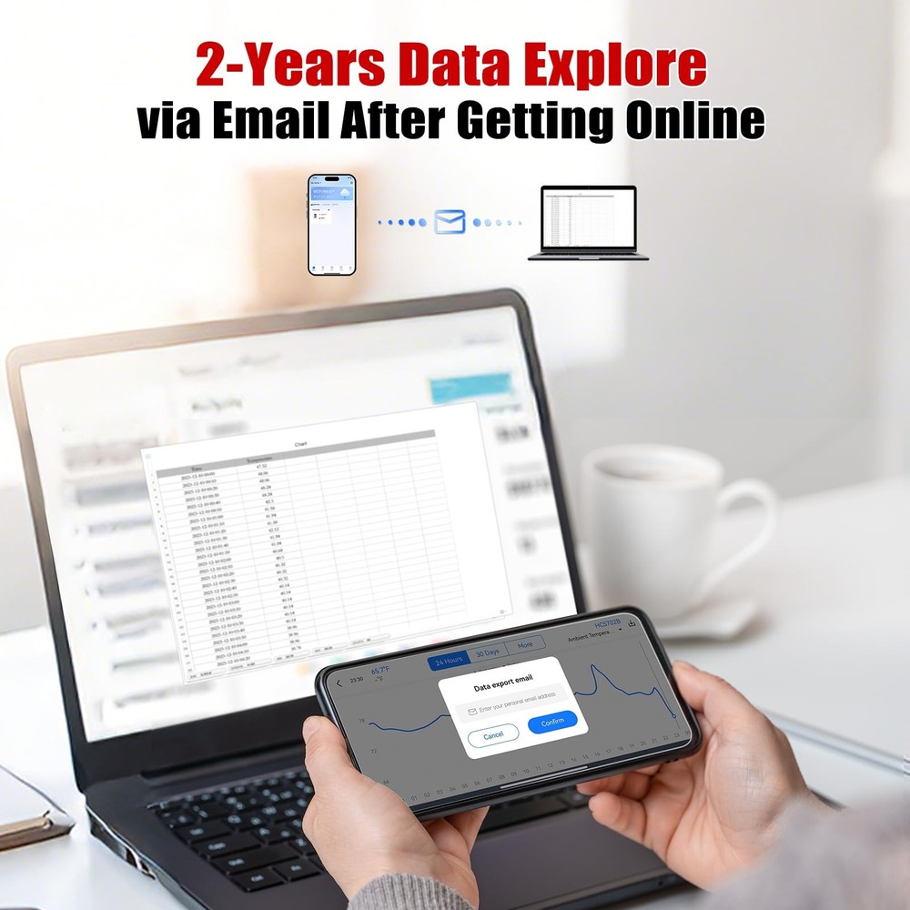 BaldrTherm Bluetooth Thermometer Wireless, 2 pack, 2pack Black