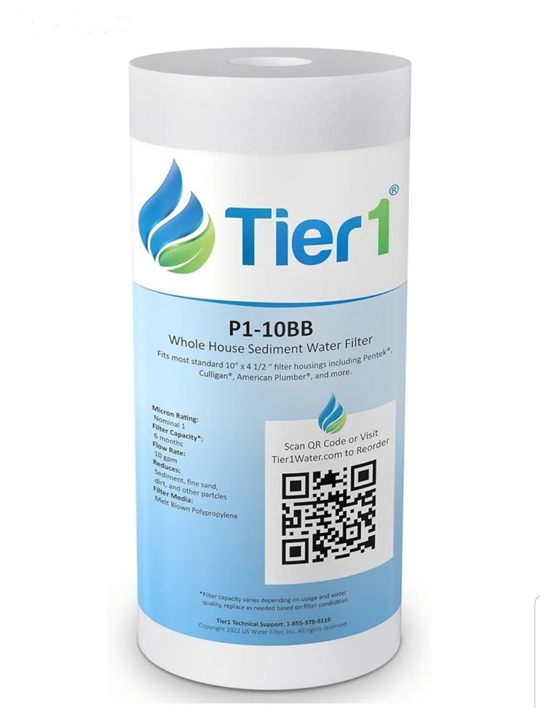 10 x 4.5 DGD-2501,  1 Micron Spun Wound Polypropylene Sediment Water Filter