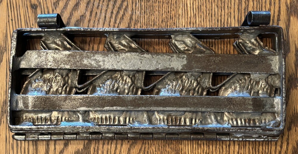 4 Easter Bunny Rabbit Hinged Chocolate Mold Antique