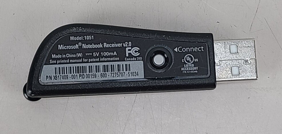 Microsoft Notebook Receiver v2.0 1051 USB Dongle for Wireless Mouse 3000